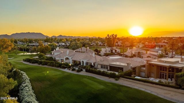 7475 E Gainey Ranch Rd Unit 22, Scottsdale, AZ 85258 - aerial perspective of suburban area featuring a golf club and a mountain backdrop