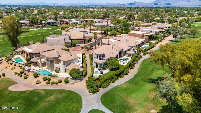 7475 E Gainey Ranch Rd Unit 22, Scottsdale, AZ 85258 - aerial perspective of suburban area featuring a mountain backdrop and a golf club