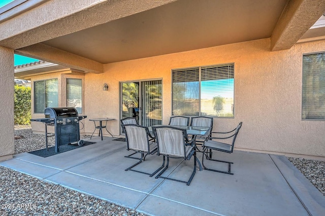 view of patio / terrace with a grill