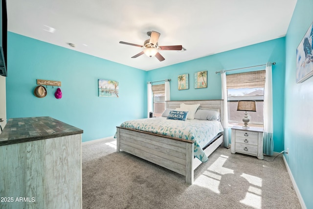 bedroom with carpet and ceiling fan