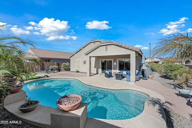 view of pool featuring an outdoor hangout area and a patio area