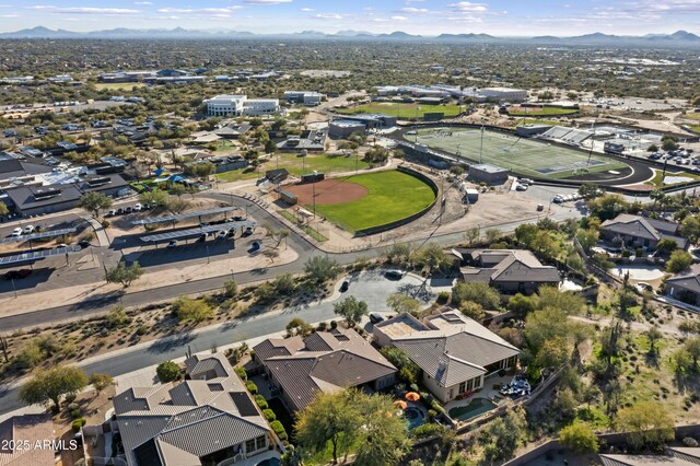 5892 E Evening Glow Dr, Scottsdale, AZ 85266 - drone / aerial view featuring a residential view and a mountain view