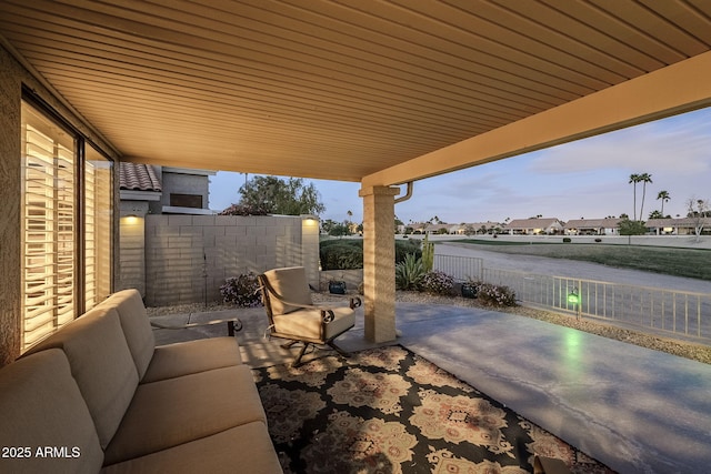 view of patio featuring a fenced backyard