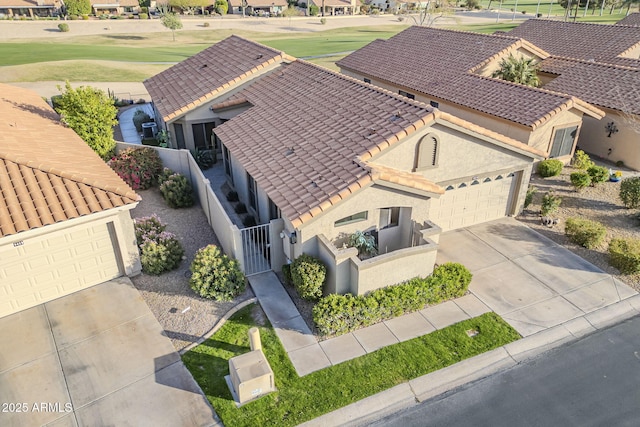 bird's eye view with a residential view