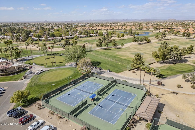 birds eye view of property featuring view of golf course