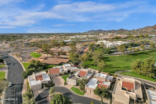 aerial view featuring a mountain view