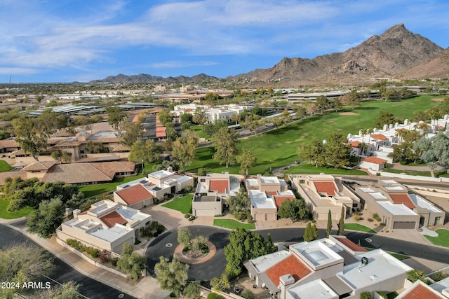 drone / aerial view with a mountain view