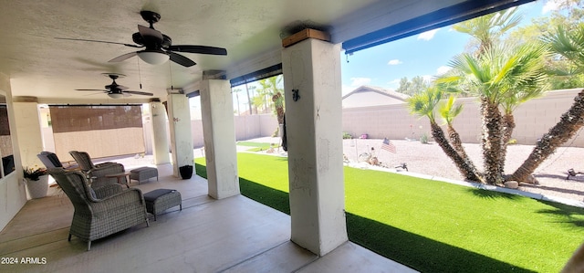 view of patio / terrace with ceiling fan