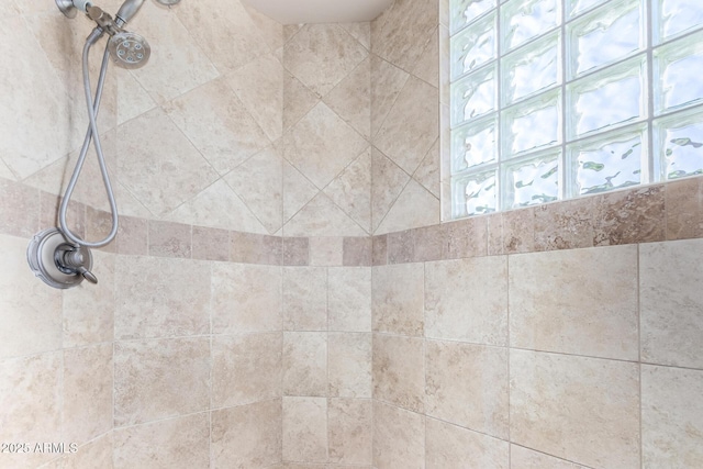 interior details with tiled shower