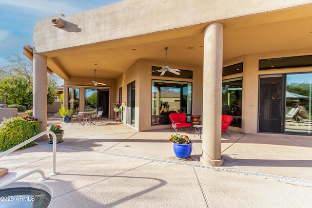 view of patio / terrace with ceiling fan