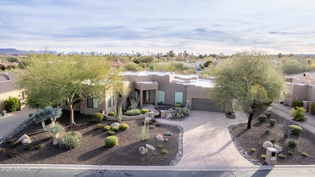 adobe home with a garage