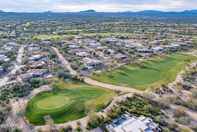 bird's eye view with a mountain view