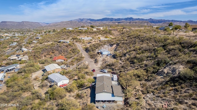 bird's eye view featuring a mountain view