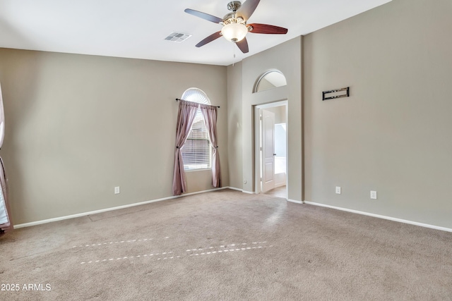 unfurnished room featuring ceiling fan