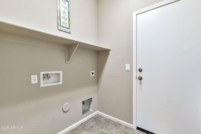 washroom with hookup for a gas dryer, hookup for a washing machine, and hookup for an electric dryer