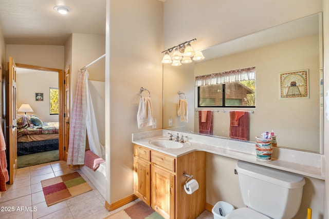 2761 Jaguar Cir, Overgaard, AZ 85933 - full bath featuring vanity, shower / bath combo with shower curtain, healthy amount of natural light, and toilet
