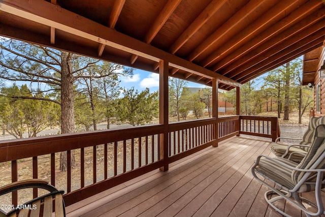 2761 Jaguar Cir, Overgaard, AZ 85933 - view of wooden terrace