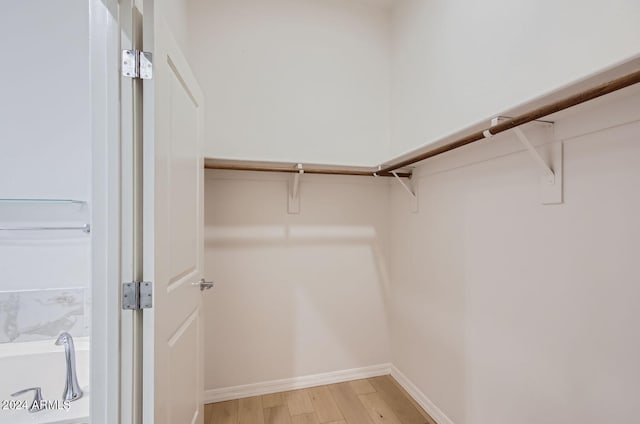 spacious closet with hardwood / wood-style floors