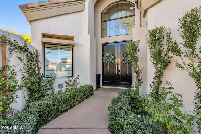 view of exterior entry with french doors