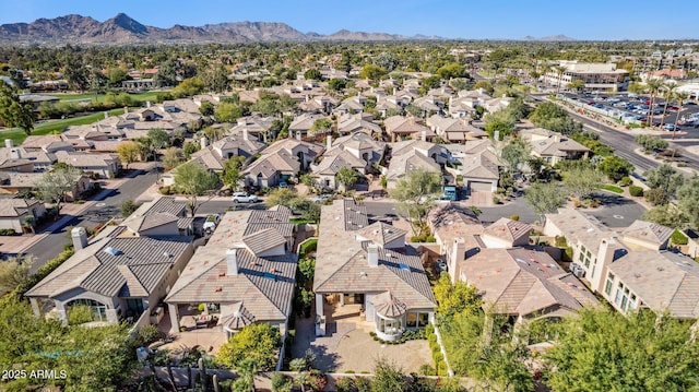 aerial view with a mountain view