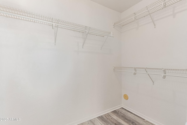 spacious closet with light wood finished floors