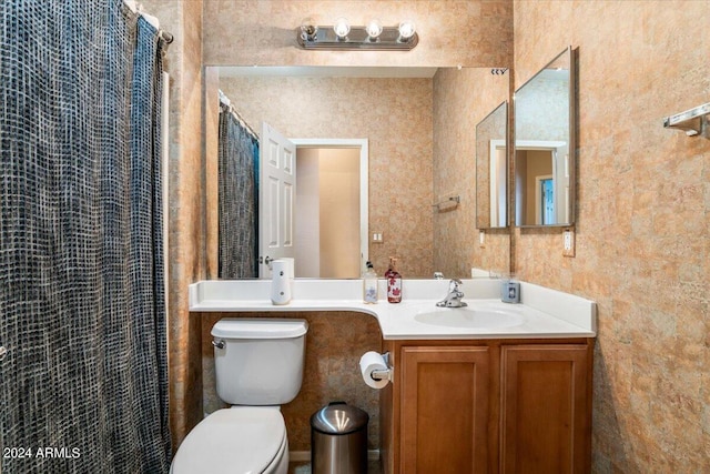 full bathroom featuring toilet and vanity