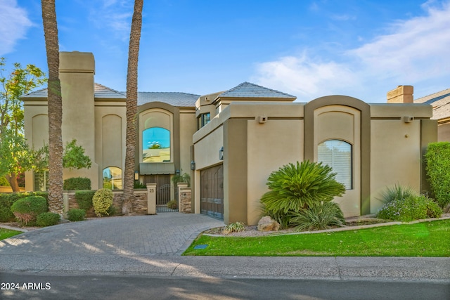 view of property featuring a garage