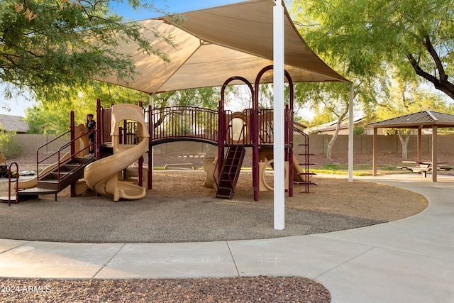 view of playground featuring a gazebo