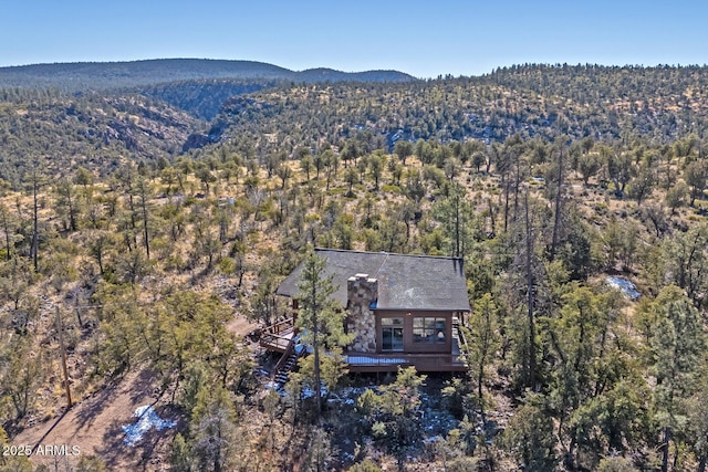 bird's eye view with a mountain view