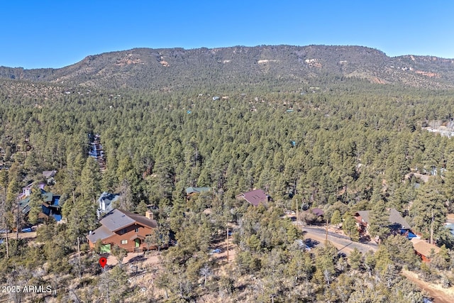 drone / aerial view with a mountain view