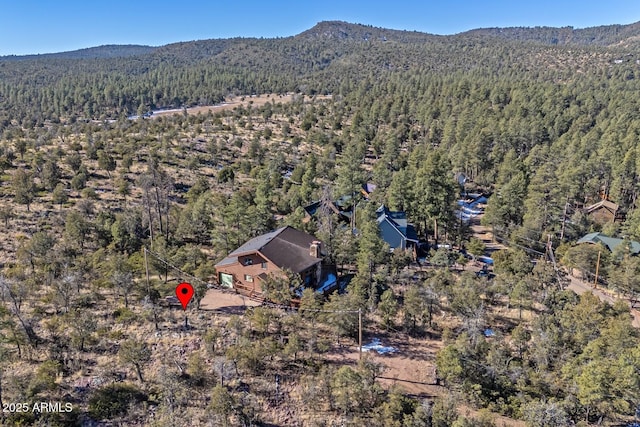 aerial view with a mountain view