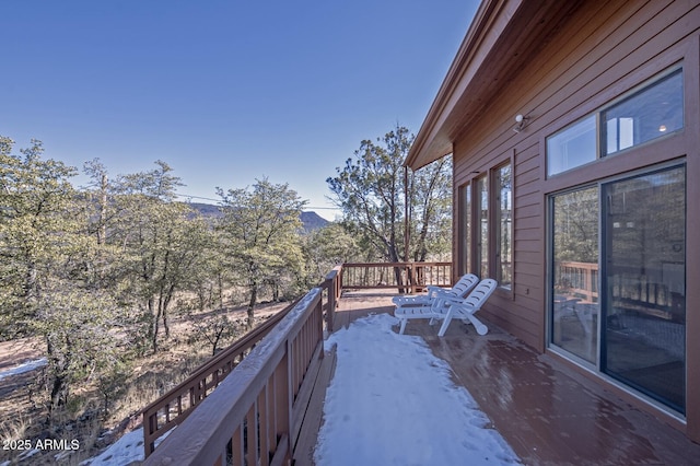 wooden balcony featuring a wooden deck