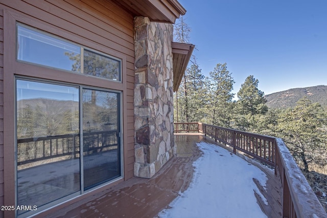 balcony with a mountain view