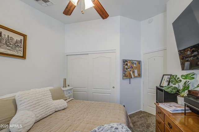 4369 E Coal St, San Tan Valley, AZ 85143 - carpeted bedroom featuring a closet and a ceiling fan
