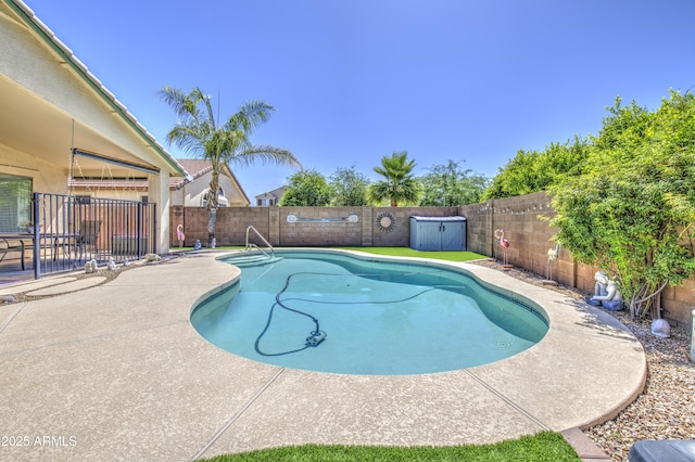 4369 E Coal St, San Tan Valley, AZ 85143 - view of swimming pool with a fenced backyard and a patio