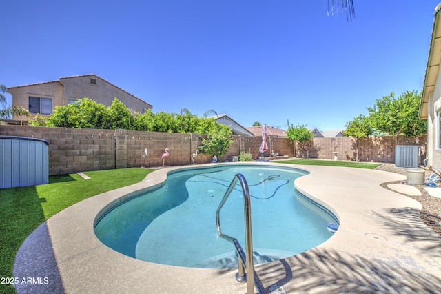 4369 E Coal St, San Tan Valley, AZ 85143 - view of swimming pool featuring a fenced backyard and a patio