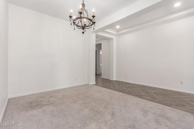 20499 W Alsap Rd, Buckeye, AZ 85396 - empty room with a chandelier, baseboards, and recessed lighting