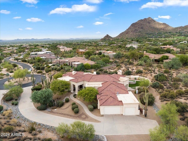 bird's eye view featuring a mountain view