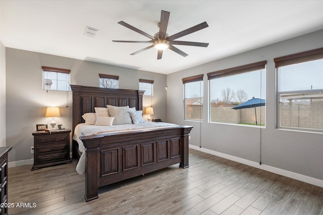 10702 E Sheffield Dr, Mesa, AZ 85212 - bedroom featuring ceiling fan and hardwood / wood-style floors