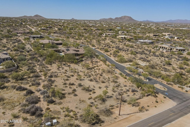 aerial view with a desert view and a mountain view