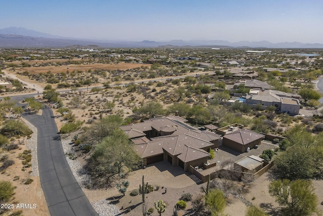 drone / aerial view with a mountain view