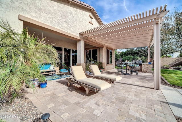 view of patio with a pergola