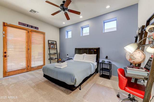 9415 N 124th St, Scottsdale, AZ 85259 - carpeted bedroom featuring recessed lighting and ceiling fan