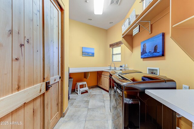 9415 N 124th St, Scottsdale, AZ 85259 - washroom with cabinet space and washing machine and clothes dryer