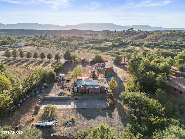 aerial view with a mountain view