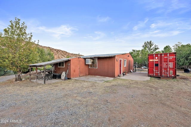 exterior space featuring a mountain view