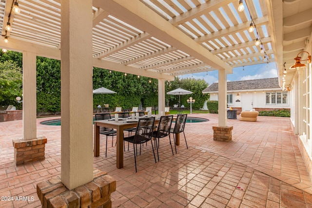 view of patio featuring outdoor dining space