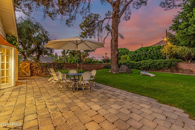 view of patio featuring fence