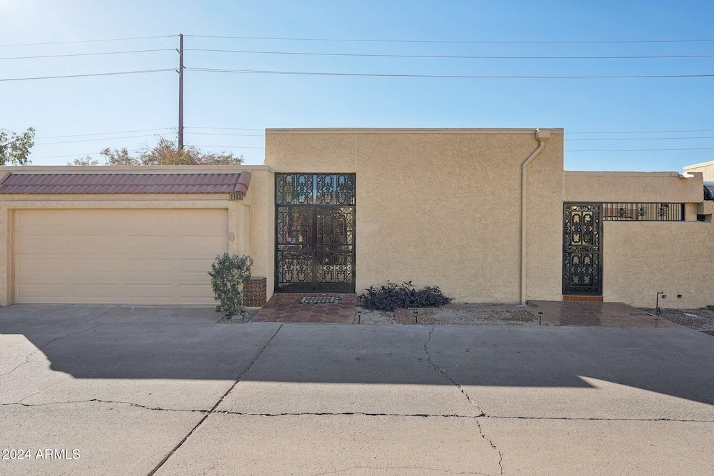 view of pueblo-style home