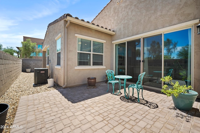 view of patio / terrace featuring central AC unit